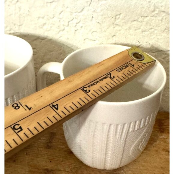 Modern Gourmet Foods Stoneware Mugs Set Of 2 With Knit Texture - Picture 3 of 7